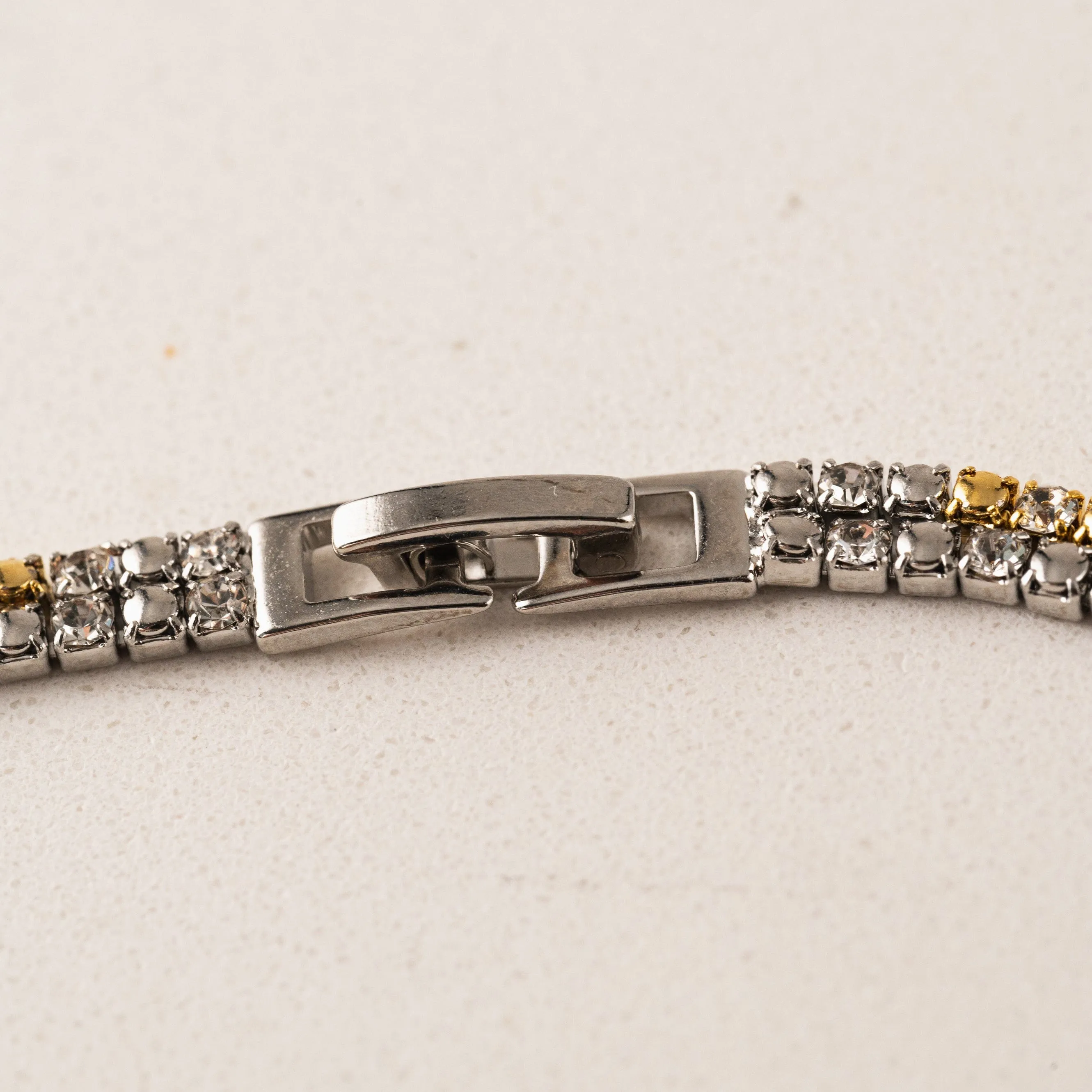 Tennis Mixed Metal Double Necklace