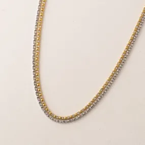 Tennis Mixed Metal Double Necklace