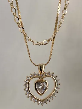 The Primrose Heart Double Chain Necklace