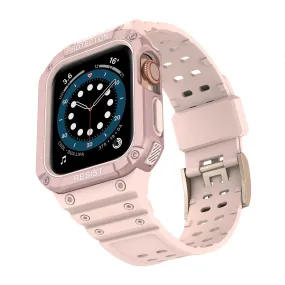 Tough On Apple Watch Band with Case Series 7 / 8 / 9 41mm Rugged Protection Pink/Pink