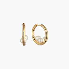 Trio Pearl Hoops