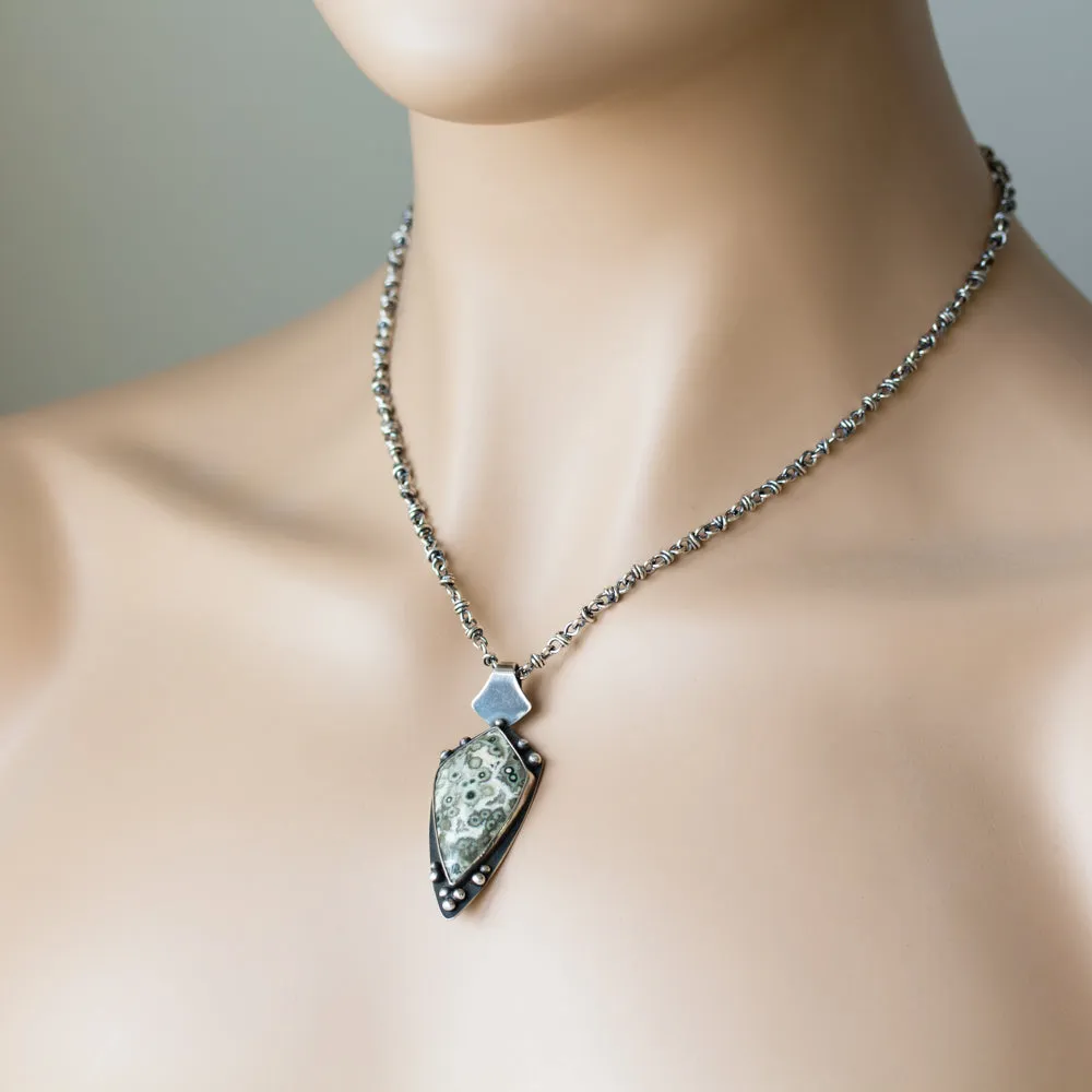 Unisex Wire Wrapped Chain For Pendant, Sterling Silver