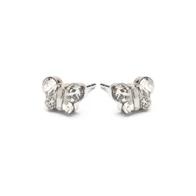 White Crystal Butterfly Earrings