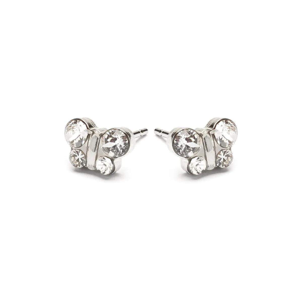 White Crystal Butterfly Earrings