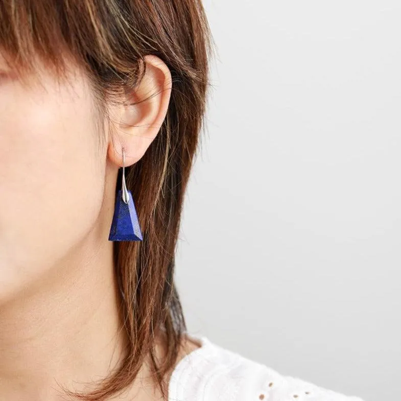 Wiluray Lapis Lazuli Drop Earrings