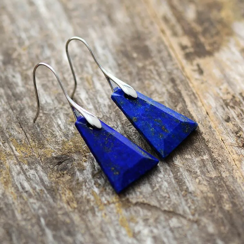Wiluray Lapis Lazuli Drop Earrings
