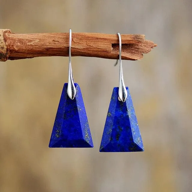 Wiluray Lapis Lazuli Drop Earrings